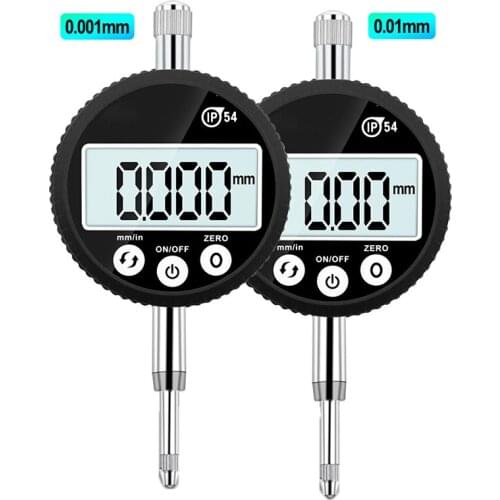 1Pcs IP54 waterproof digital indicator 0-12.7mm 0.01mm / 0.001mm 0.00005 "Electronic Micrometer Metric Inch Dial Indicator Gauge