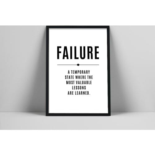 Failure Office Wall Art, Motivational Office Decor, Inspirational Print, Entrepreneur Poster Gift, Fail Quote, Business Workplac
