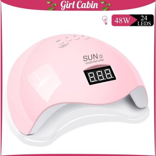 SUN 5 UV LED Lamp Nail Dryer 48W Gel Polish Curing Lamp With Motion Sensor LCD Display Fast Drying Gel Nail Manicure Tool