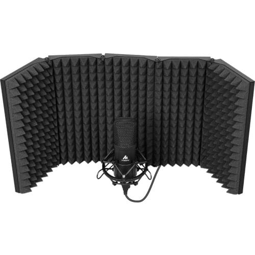 Microphone isolation Shield for Sound Recording Black Professional Audio Isolation Shield for Reduce Noise