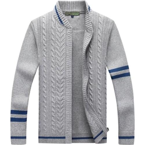 Men Sweaters Coat Winter Warm Mens Fashion Cardigan Sweater High Quality knitting Male Splice Sweater