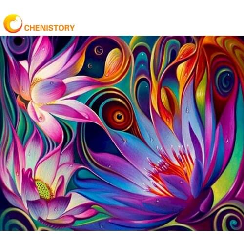 CHENISTORY Diamond Painting Abstract Cross Stitch Kit Flower Art Crafts Semi-Finished for Kids Diy 5D Diamond Mosaic Painting