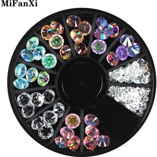 Nail Art Wheel Colorful 3D Tips Charms Decoration Acrylic AB Crystal Rhinestones Diamond DIY Glitter Manicure Tools Accessories