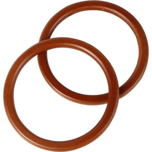 One Pair Diameter 14cm Circular Wood Bag Handle Obag Handle O Shape DIY Handbag Accessories Brown Black Wholesale