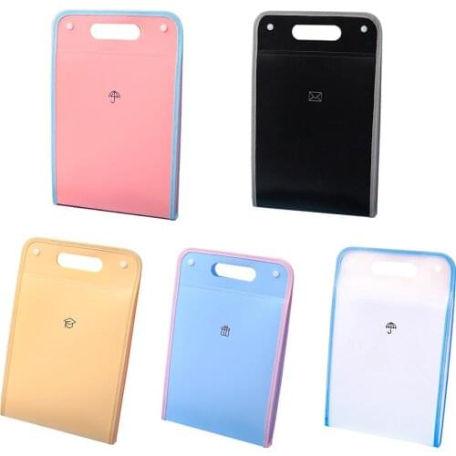 A4 Organizer Paper Holder Light Color Organ Bag Folder Portable Paper Clip Candy Color Simple Office School Supplies Gift