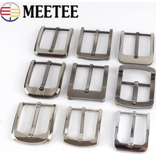 Meetee 2/5pcs Metal Pin Belt Buckles for Mens Women 35/40mm Waistband Head DIY Leather Crafts Jeans Decor Hardware Accessories