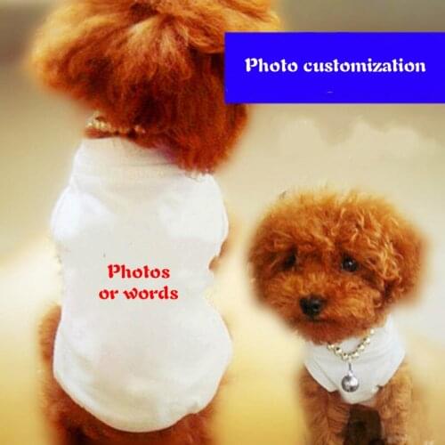 DIY photo custom text custom pet dog cat clothes spring and summer thin fashion cotton vest