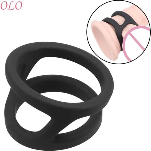 OLO Silicone Black Cock Ring Delay Ejaculation Adult Products Sex Toys for Men Male Penis Ring Sex Products