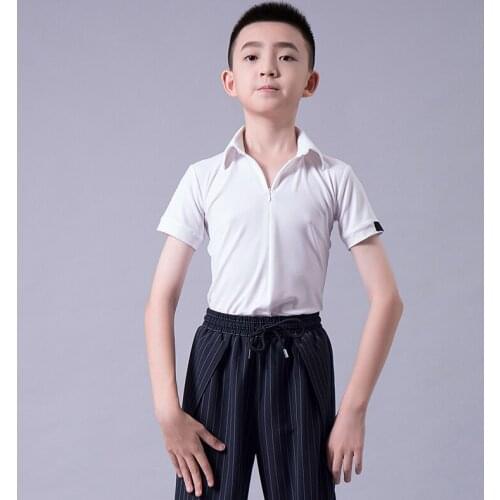 Latin Dance Tops For Kids Short Sleeve Professional Latin Practice Clothes Ballroom Dance Competition Clothing Rumba Tops VO1383