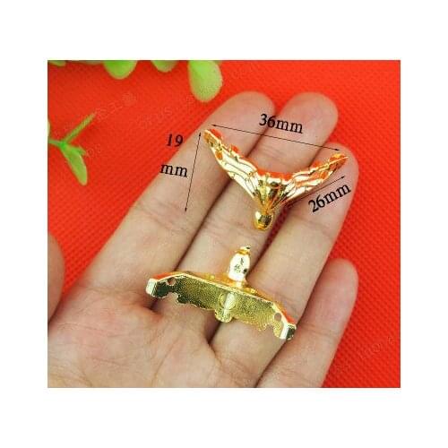 36*19MM gold zinc alloy Corner Protector Hardware Antique wine box Wrap angle Decorative box corners Metal corner