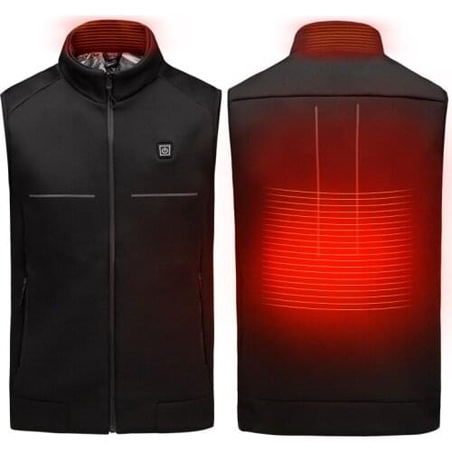 Outdoor Men Women USB Infrared Heating Vest Jacket Winter Flexible Electric Thermal Clothing Waistcoat Fishing Hiking Dropship