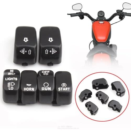 Motorcycle Black Hand Control Buttons Switch Housing Caps Cover Fits For Harley Softail Dyna Sportster V Rod Fat Boy1996-2013