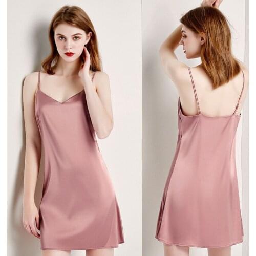 New Women Sling Skirt Dress Sexy Spaghetti Strap Nightgown Pink Ruffles Nighties Sleepwear Rayon Nightdress Mini Robe Gown -40
