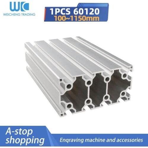 1pc Aluminum Profile 60120 Extrusion 60120 100-1150mm European Standard Length Anodized Guide Rail for DIY CNC 3D Printer Parts