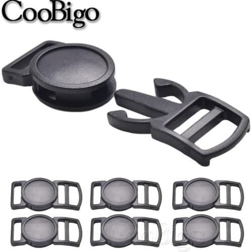 100pcs Black Release Buckles Round Plastic Safety Breakaway for Paracord Bracelet Pets Collar Webbing Apparel Bag Accessories