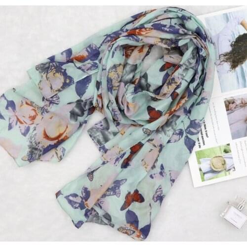 2020 Newest Women Butterfly Floral Pattern Cotton Tassel Scarf 10pcs/lot