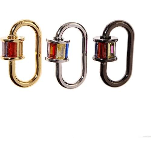 3PCS, Copper DIY Jewelry Screw Clasps Colorful Lock Connector for bracelet and necklace