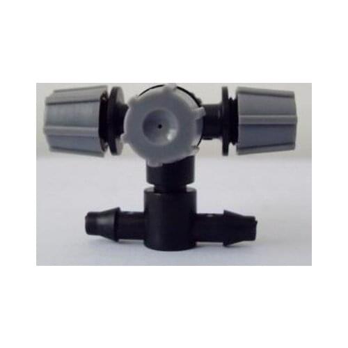 4mm Tee + Four Exit Nozzle Cross Atomization Nozzle Gardening Spray Cooling Upside Down Spray Tiny Nozzle