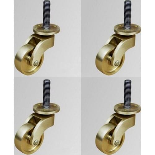 High Quality 4PCS Brass Universal Heavy Furniture Casters Table Chair Sofa Piano Furniture Mute Wheels Rollers Runners