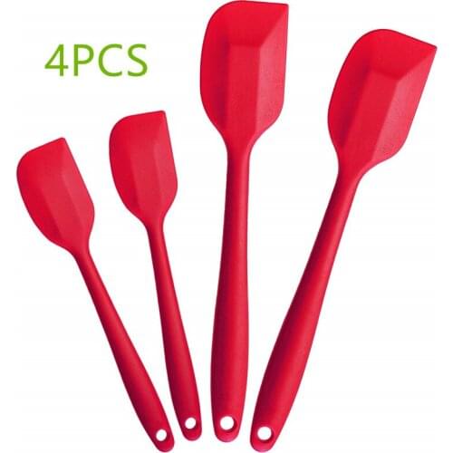 4 PCS Heat Resistant Silicone Non-Stick Rubber Spatula Premium Silicone Spatula Hygienic Solid Coating