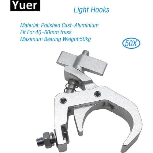 50Pcs/Lot Aluminum Stage Light Hooks Fit For 40-60mm For Club Bar DJ Disco Light Moving Head Par Light Equipment Security Clamp