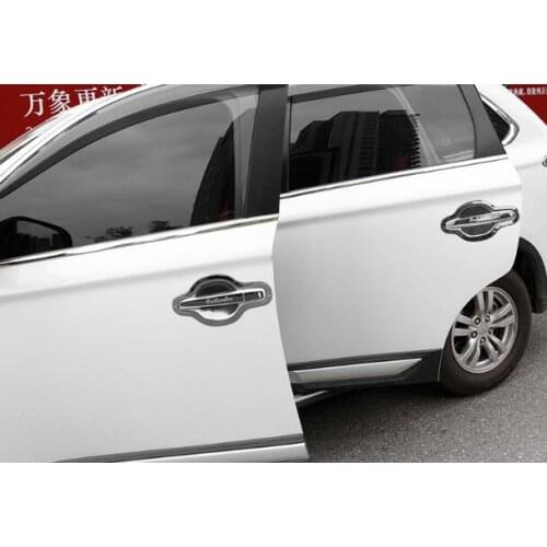 High quality stainless steel 8pcs door handle decoration protection cover,door handle bowl for Mitsubishi outlander 2013-2019