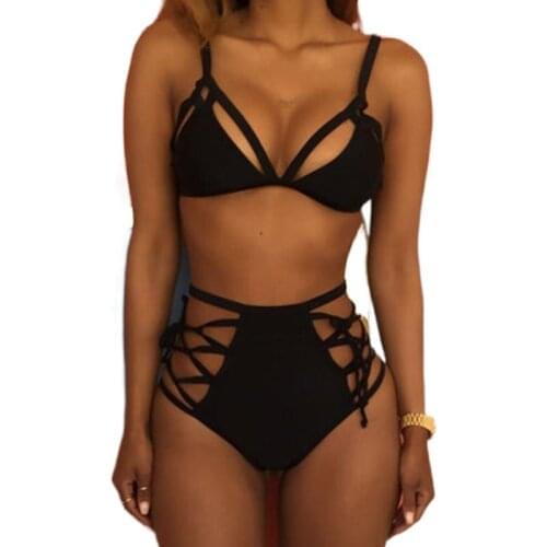 Bandage Bikini 2018 Sexy Swimsuit Swimwear Women Bikini Set High Waisted Bathing Suit Brazilian Biquini Maillot De Bain Femme XL
