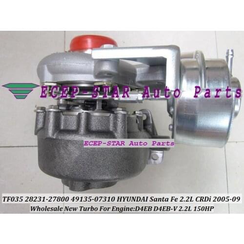 Free Ship TF035 28231-27800 2823127800 49135-07302 49135-07300 49135-07100 Turbo For HYUNDAI Santa Fe 05- D4EB D4EB-V 2.2L CRDi