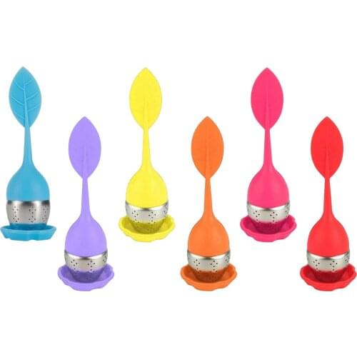 Household Tea Infuser Silicone Tea Strainer Silicone Tea Strainer r with Drip Tray Tea Balls Tea Strainers