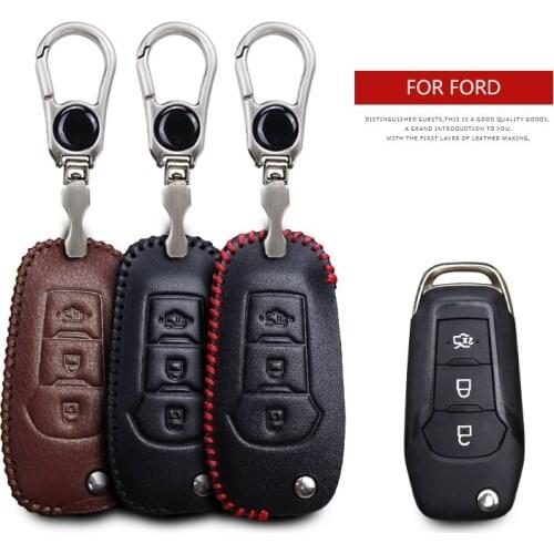 KUKAKEY Car Logo Keychain Key Case For Ford Fusion Mondeo EVEREST Ecosport Ranger Escape Anti-wear Key Cover Shell For Ford