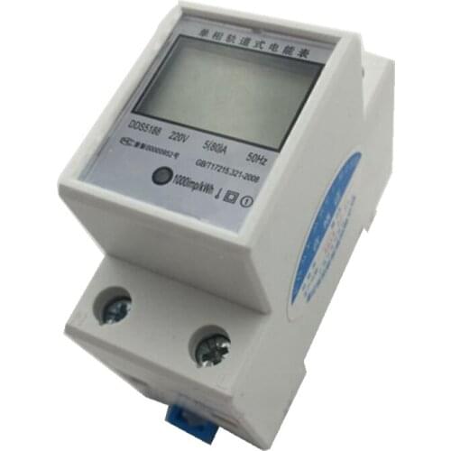 LCD Digital Power Consumption Single Phase Energy Meter Watt Meter kWh 220V AC 50Hz Electric Din Rail
