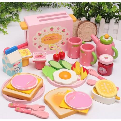 Wooden Breakfast Family Magnetic Vegetable Fruit Cutting Cooking Food Children Toy Set Pretend Play Kitchen Toy Gift