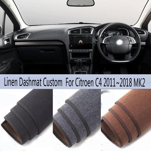 Car Styling Linen Dash Mat Covers Dashmat Dashboard Pad Carpet Accessories For Citroen C4 Pallas Quatre DS4 2011~2018 MK2