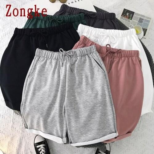 Zongke Solid Cotton Casual Shorts Men Clothing Short Men Knee Length Summer Sweat Shorts For Men M-5XL 2021 New Arrival