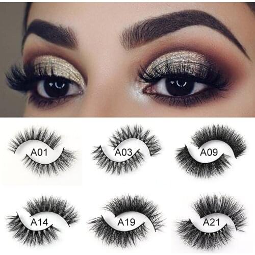 False Lashes 3D Mink Eyelashes 100% Cruelty Free Lash Handmade Reusable Natural Eyelash for Makeup A Series