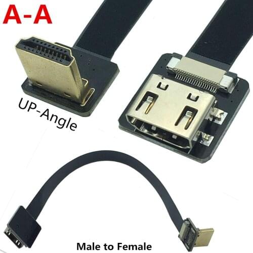 Elbow FPV aerial cable PTZ FPV dedicated HDMI A-A standard HDM male to female upward bending male soft cable