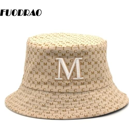 FUODRAO New Fashion Reversible Bucket Hat Women Summer Panama Cap Unisex Bob Caps Hip Hop Gorros Beach Sun Fishing Hat M84