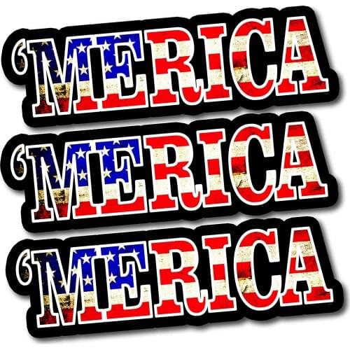 Merica Decals for Trucks Quality Merica Flag Decal Merica Bumper Sticker for Cars or Truck Large Sticker 1010
