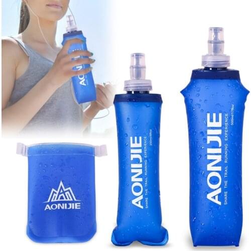 Portable 170ml 250ml 500ml Outdoor Camping Foldable TPU Water Bag Soft Flask Squeeze for Sport Running Cycling Drink Water Bags