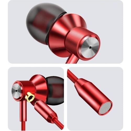 Wired Earphone Ergonomic Dual Microphone Stereo Universal L-Shaped Plug Metal Gaming Earphone For Xiaomi iPhone Sports Headset