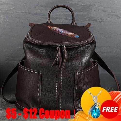 CGA Leisure Backpack Handbags For Women Bag New Soft Leather Sheepskin Solid Color Large Capacity Schoolbag Outdoor Travel Bags
