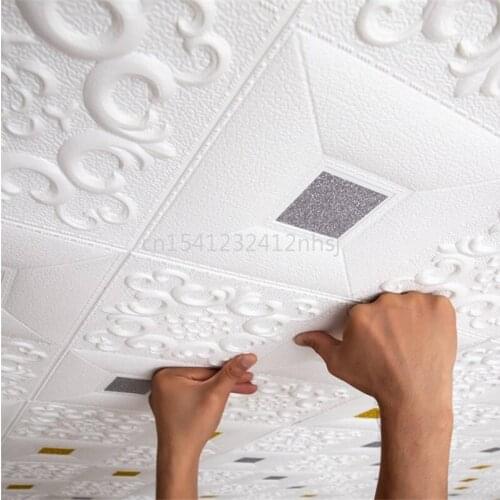 Wallpaper Self-adhesive Bedroom Warm Ceiling Ceiling Foam 3d Stereo Wall Sticker Waterproof Background Wall Decoration
