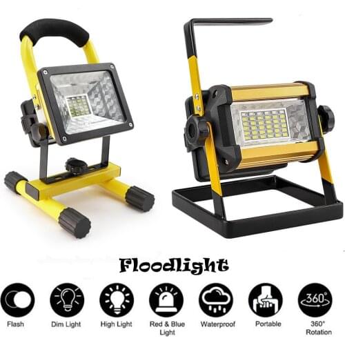 30W 50W Waterproof IP65 Floodlights Led Light Rechargeable Outdoor Flood Light Portable Battery Powered Camping or Fishing Lamp