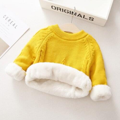 2 3 4 5 6 Y Kids Sweaters Thicken Plus Velvet High Quality Sweaterfor Boys Toddler Girls Clothing Autumn Winter Knitted Sweater
