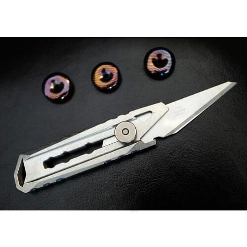 Titanium Alloy Utility Knife Paper Cutter Wallpaper Knife Portable Tool Titanium Alloy Stereo Carving