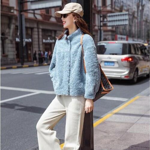 Women Coat Real Fur 100% Wool Jacket Female Autumn Winter Coat Women Clothes 2020 Korean Sheep Shearling Coat Fur Top Hiver 9002