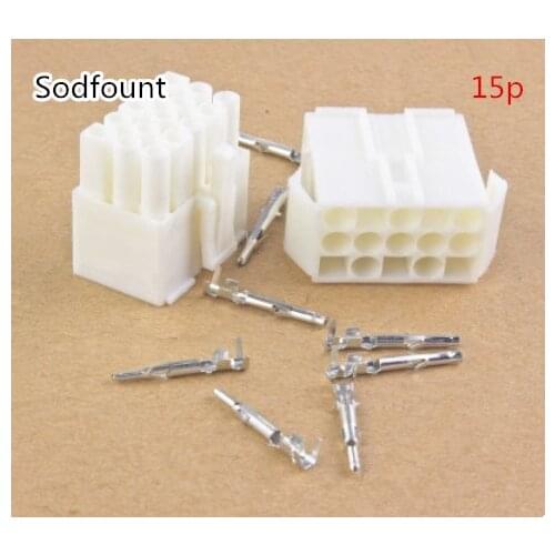 10 sets 15P 15 Way/pins Small Tamiya connector Set Kits mini Tamiya set EL 4.5MM male Female socket plug Free shipping