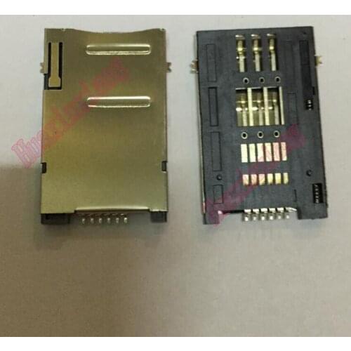 10PCS/Lot SIM Card Holder connector 6Pin 6P Self push with column H=1.8MM