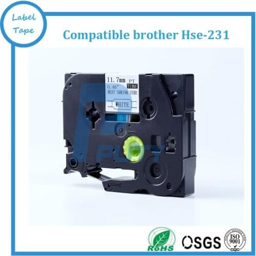 2PK mix colors HSe heat shrink tape cartridge HSe-231 Hse-631~ 11.7mmx1.5m HSe tape for cable mark black on white/yellow