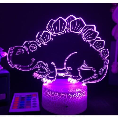 3D Dinosaur Nightlight For Baby Sleep Lighting Stegosaurus Baby Figure Kids Child Bedroom Decor Birthday Gifts Bedside Lamp